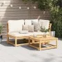 2-piece garden furniture set with acacia wood cushions by vidaXL, Modular outdoor sofas - Ref: Foro24-366492, Price: 256,08 €...