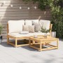 Set de muebles de jardín 2 piezas con cojines madera acacia