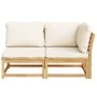 2-piece garden furniture set with acacia wood cushions by vidaXL, Modular outdoor sofas - Ref: Foro24-366492, Price: 256,08 €...
