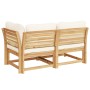 Set de muebles de jardín 2 piezas con cojines madera acacia