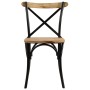 Stühle mit gekreuzter Rückenlehne 2 Stk. massives Mangoholz schwarz von vidaXL, Essstühle - Ref: Foro24-247316, Preis: 220,23...
