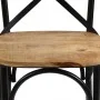 Stühle mit gekreuzter Rückenlehne 2 Stk. massives Mangoholz schwarz von vidaXL, Essstühle - Ref: Foro24-247316, Preis: 271,52...