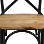 Stühle mit gekreuzter Rückenlehne 2 Stk. massives Mangoholz schwarz von vidaXL, Essstühle - Ref: Foro24-247316, Preis: 220,23...