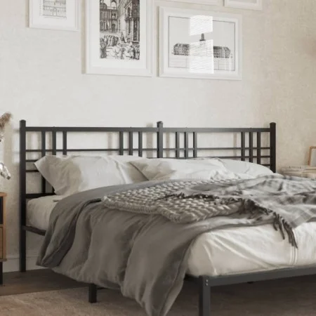 Kopfteil aus schwarzem Metall, 193 cm von vidaXL, Kopf- und Fußteile - Ref: Foro24-376361, Preis: 45,64 €, Rabatt: %
