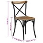 Sillas con respaldo cruzado 2 uds madera maciza de mango negro de vidaXL, Sillas de comedor - Ref: Foro24-247316, Precio: 204...