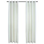 Cortinas opacas con anillas 2 uds terciopelo crema 140x225 cm