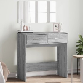 Sonoma grauer Schminktisch mit Spiegel 80x39x80 cm von vidaXL, Schlafzimmerkommoden - Ref: Foro24-840707, Preis: 87,39 €, Rab...