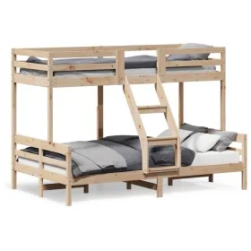 Litera de madera maciza de pino 80x200/120x200 cm de vidaXL, Camas y somieres - Ref: Foro24-3207161, Precio: 301,46 €, Descue...