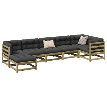 7-teiliges Gartensofa-Set mit Kissen aus imprägniertem Kiefernholz von vidaXL, Gartensets - Ref: Foro24-3299548, Preis: 705,4...