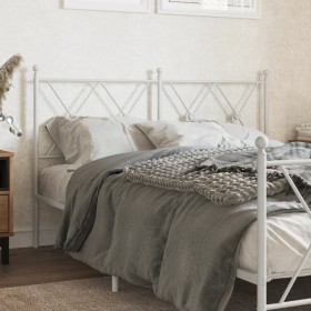 Cabecero de metal blanco 137 cm de vidaXL, Cabeceros y pies de cama - Ref: Foro24-376583, Precio: 47,29 €, Descuento: %