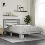 Estructura cama madera ingeniería metal gris Sonoma 90x200 cm de vidaXL, Camas y somieres - Ref: Foro24-845655, Precio: 93,86...