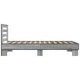 Sonoma gray metal engineered wood bed frame 90x200 cm by vidaXL, Beds and slatted bases - Ref: Foro24-845655, Price: 93,86 €,...