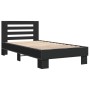 Black engineered wood and metal bed frame 75x190 cm by vidaXL, Beds and slatted bases - Ref: Foro24-845657, Price: 90,94 €, D...