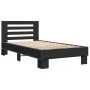 Black engineered wood and metal bed frame 75x190 cm by vidaXL, Beds and slatted bases - Ref: Foro24-845657, Price: 89,83 €, D...