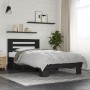 Black engineered wood and metal bed frame 75x190 cm by vidaXL, Beds and slatted bases - Ref: Foro24-845657, Price: 90,94 €, D...