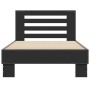 Black engineered wood and metal bed frame 75x190 cm by vidaXL, Beds and slatted bases - Ref: Foro24-845657, Price: 90,94 €, D...