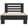 Black engineered wood and metal bed frame 75x190 cm by vidaXL, Beds and slatted bases - Ref: Foro24-845657, Price: 89,83 €, D...