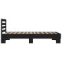 Black engineered wood and metal bed frame 75x190 cm by vidaXL, Beds and slatted bases - Ref: Foro24-845657, Price: 90,94 €, D...