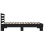 Black engineered wood and metal bed frame 75x190 cm by vidaXL, Beds and slatted bases - Ref: Foro24-845657, Price: 89,83 €, D...