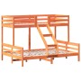 Solid wax brown pine wood bunk bed 80x200/140x200 cm by vidaXL, Beds and slatted bases - Ref: Foro24-3207168, Price: 363,74 €...