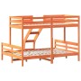 Solid wax brown pine wood bunk bed 80x200/140x200 cm by vidaXL, Beds and slatted bases - Ref: Foro24-3207168, Price: 363,74 €...