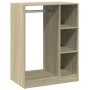 Schwarzer Kleiderschrank aus Holzwerkstoff, 77 x 48 x 102 cm von vidaXL, Kommoden-Organizer und Bar-Kleiderbügel - Ref: Foro2...