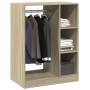 Schwarzer Kleiderschrank aus Holzwerkstoff, 77 x 48 x 102 cm von vidaXL, Kommoden-Organizer und Bar-Kleiderbügel - Ref: Foro2...