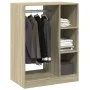 Schwarzer Kleiderschrank aus Holzwerkstoff, 77 x 48 x 102 cm von vidaXL, Kommoden-Organizer und Bar-Kleiderbügel - Ref: Foro2...