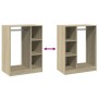 Schwarzer Kleiderschrank aus Holzwerkstoff, 77 x 48 x 102 cm von vidaXL, Kommoden-Organizer und Bar-Kleiderbügel - Ref: Foro2...