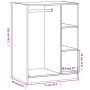 Schwarzer Kleiderschrank aus Holzwerkstoff, 77 x 48 x 102 cm von vidaXL, Kommoden-Organizer und Bar-Kleiderbügel - Ref: Foro2...