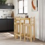 Hochtisch- und Barhocker-Set, 3-teilig, aus massivem Kiefernholz von vidaXL, Möbelsets für Küchen und Esszimmer - Ref: Foro24...