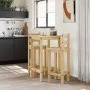 Hochtisch- und Barhocker-Set, 3-teilig, aus massivem Kiefernholz von vidaXL, Möbelsets für Küchen und Esszimmer - Ref: Foro24...