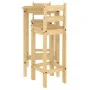 High table and bar stools set 3 pieces solid pine wood by vidaXL, Furniture sets for kitchens and dining rooms - Ref: Foro24-...