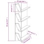 Estantería de pared 4 niveles roble Sonoma 33x16x90 cm