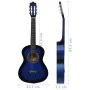 Konzertgitarren-Set für Anfänger 8-teilig blau 1/2 34" von vidaXL, Gitarren - Ref: Foro24-70125, Preis: 65,01 €, Rabatt: %