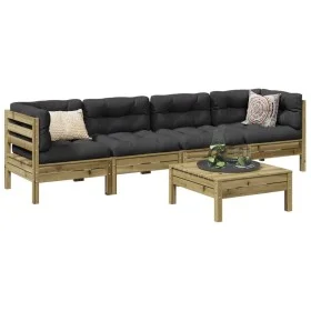 5-piece garden sofa set with impregnated pine wood cushions by vidaXL, Garden sets - Ref: Foro24-3299285, Price: 389,20 €, Di...
