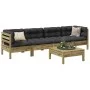 5-piece garden sofa set with impregnated pine wood cushions by vidaXL, Garden sets - Ref: Foro24-3299285, Price: 389,20 €, Di...