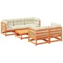 6-piece garden sofa set with wax-brown pine wood cushions by vidaXL, Garden sets - Ref: Foro24-3299291, Price: 677,75 €, Disc...