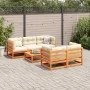 6-teilige Gartensofagarnitur mit wachsbraunen Kissen aus Kiefernholz von vidaXL, Gartensets - Ref: Foro24-3299291, Preis: 676...