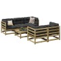6-teilige Gartensofagarnitur mit Kissen aus imprägniertem Kiefernholz von vidaXL, Gartensets - Ref: Foro24-3299293, Preis: 56...