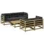 6-teilige Gartensofagarnitur mit Kissen aus imprägniertem Kiefernholz von vidaXL, Gartensets - Ref: Foro24-3299293, Preis: 56...