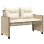 4-teiliges Gartensofa-Set und Kissen aus beigem synthetischem Rattan aus Glas von vidaXL, Modulare Sofas für den Außenbereich...