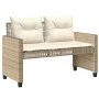 4-teiliges Gartensofa-Set und Kissen aus beigem synthetischem Rattan aus Glas von vidaXL, Modulare Sofas für den Außenbereich...