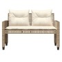 4-teiliges Gartensofa-Set und Kissen aus beigem synthetischem Rattan aus Glas von vidaXL, Modulare Sofas für den Außenbereich...