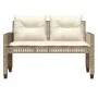 4-teiliges Gartensofa-Set und Kissen aus beigem synthetischem Rattan aus Glas von vidaXL, Modulare Sofas für den Außenbereich...