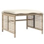 4-teiliges Gartensofa-Set und Kissen aus beigem synthetischem Rattan aus Glas von vidaXL, Modulare Sofas für den Außenbereich...
