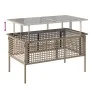 4-teiliges Gartensofa-Set und Kissen aus beigem synthetischem Rattan aus Glas von vidaXL, Modulare Sofas für den Außenbereich...