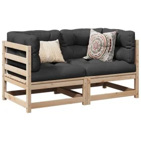 Gartensofa-Set 2-teilig aus massivem Kiefernholz von vidaXL, Gartensets - Ref: Foro24-3295810, Preis: 147,45 €, Rabatt: %