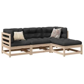 Gartensofa-Set 4-teilig aus massivem Kiefernholz von vidaXL, Gartensets - Ref: Foro24-3299377, Preis: 198,86 €, Rabatt: %
