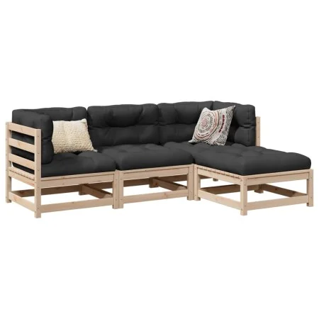 Gartensofa-Set 4-teilig aus massivem Kiefernholz von vidaXL, Gartensets - Ref: Foro24-3299377, Preis: 198,92 €, Rabatt: %